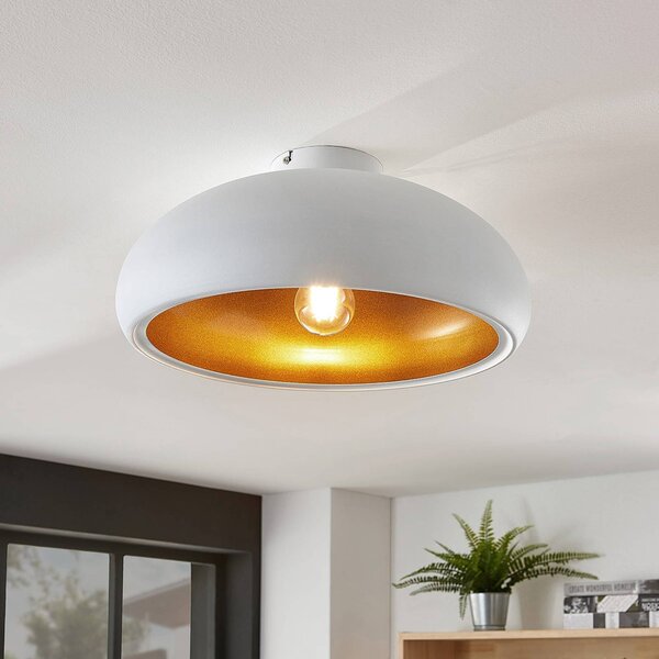 Lampa sufitowa Gerwina Lindby, możliwość ściemniania, biały / opal, salon / jadalnia, metal, nowoczesny
