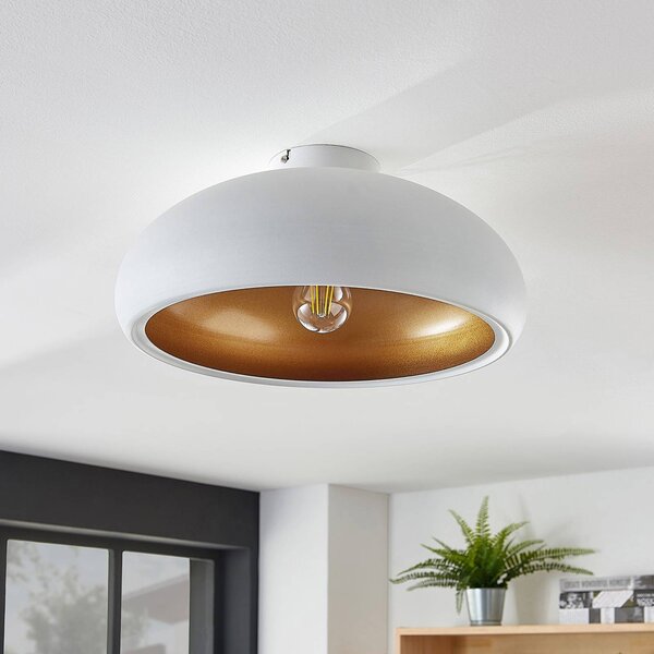 Lampa sufitowa Gerwina Lindby, możliwość ściemniania, biały / opal, salon / jadalnia, metal, nowoczesny