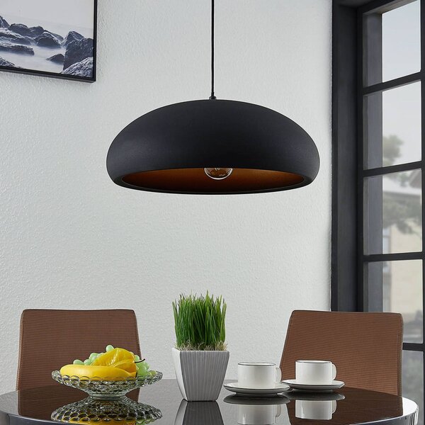 Lampa wisząca Gerwina Lindby, możliwość ściemniania, czarny, salon / jadalnia, metal, nowoczesny