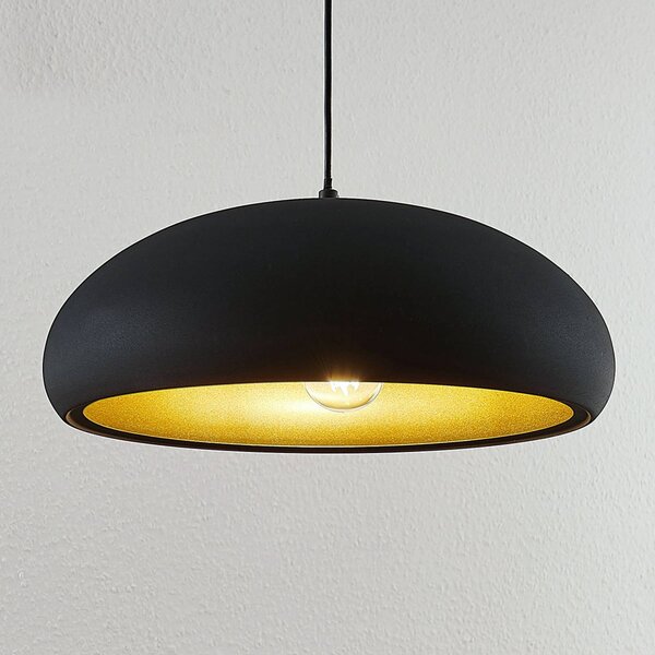 Lampa wisząca Gerwina Lindby, możliwość ściemniania, czarny, salon / jadalnia, metal, nowoczesny