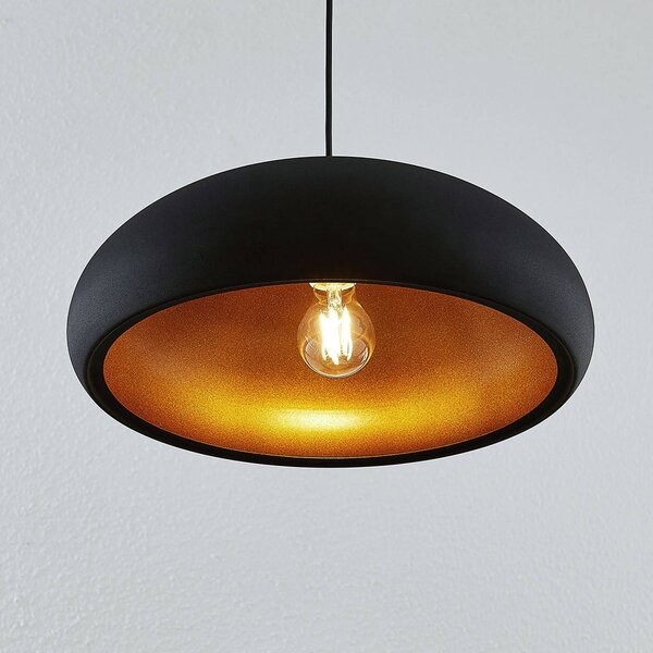 Lampa wisząca Gerwina Lindby, możliwość ściemniania, czarny, salon / jadalnia, metal, nowoczesny