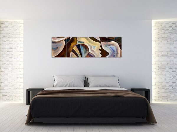 Obraz - Abstrakcja głów (170x50 cm)
