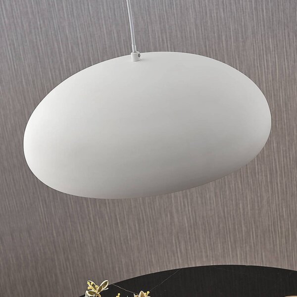 Lampa wisząca Gerwina Lindby, możliwość ściemniania, biały / opal, salon / jadalnia, metal, nowoczesny