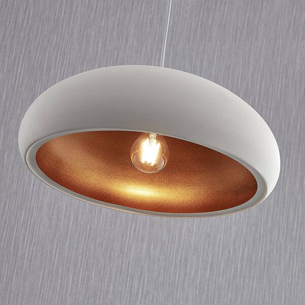 Lampa wisząca Gerwina Lindby, możliwość ściemniania, biały / opal, salon / jadalnia, metal, nowoczesny