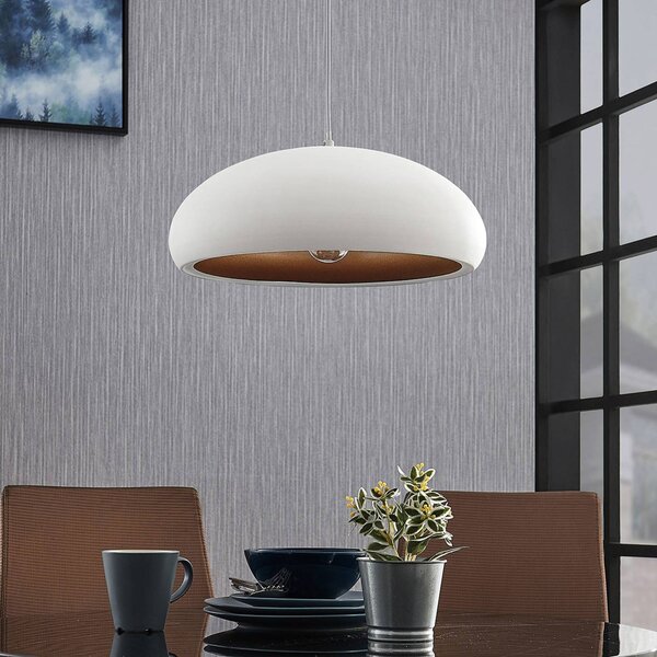 Lampa wisząca Gerwina Lindby, możliwość ściemniania, biały / opal, salon / jadalnia, metal, nowoczesny