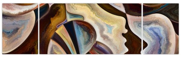 Obraz - Abstrakcja głów (170x50 cm)