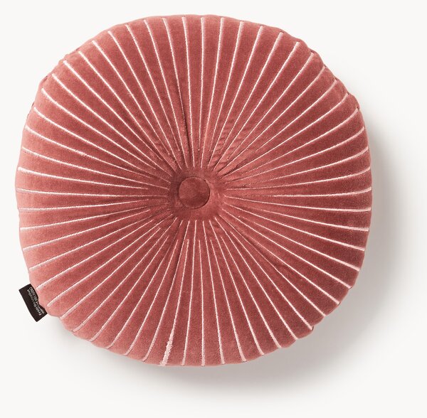 Ręcznie wykonana okrągła poduszka z bawełny Ripple, Ø 35 cm
