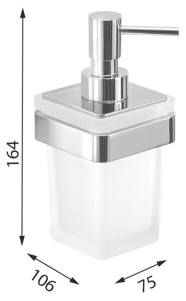 GEDY A88114 Samoa dozownik mydła 170 ml, szkło mleczne/czarny