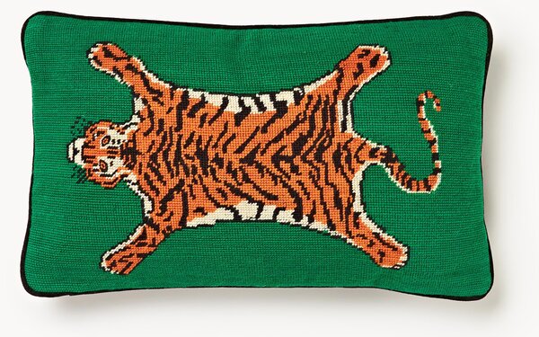 Ręcznie wykonana poduszka dekoracyjna z wełny Tiger
