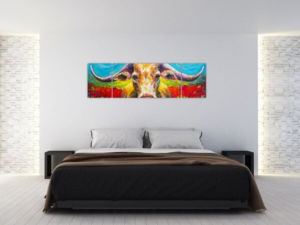 Obraz - Malowana krowa (170x50 cm)
