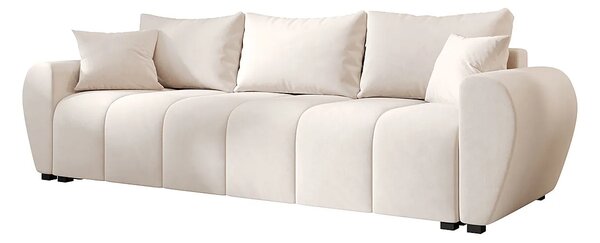 Kremowa sofa tapicerowana z pojemnikiem na pościel D0-L86