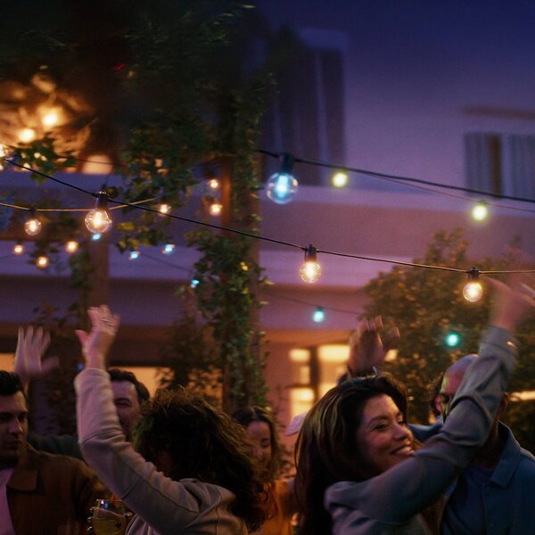 Philips Hue Łańcuch świetlny LED Festavia Globe 14 m 20 szt. IP65 Globe, możliwość ściemniania, czarny, metal, nowoczesny
