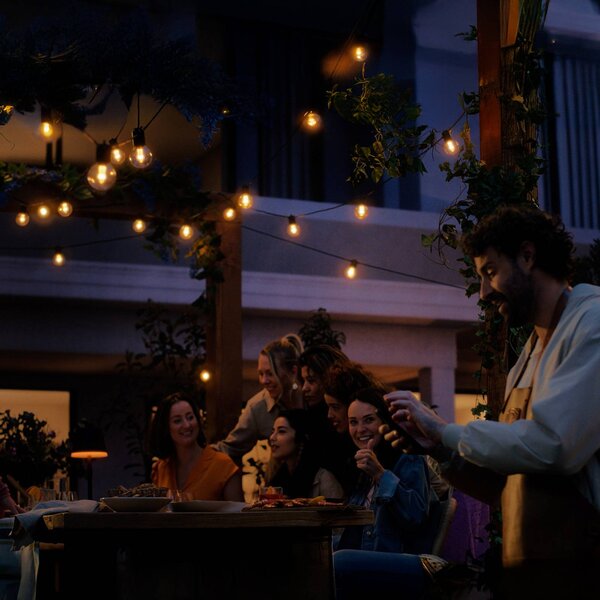 Philips Hue Łańcuch świetlny LED Festavia Globe 14 m 20 szt. IP65 Globe, możliwość ściemniania, czarny, metal, nowoczesny