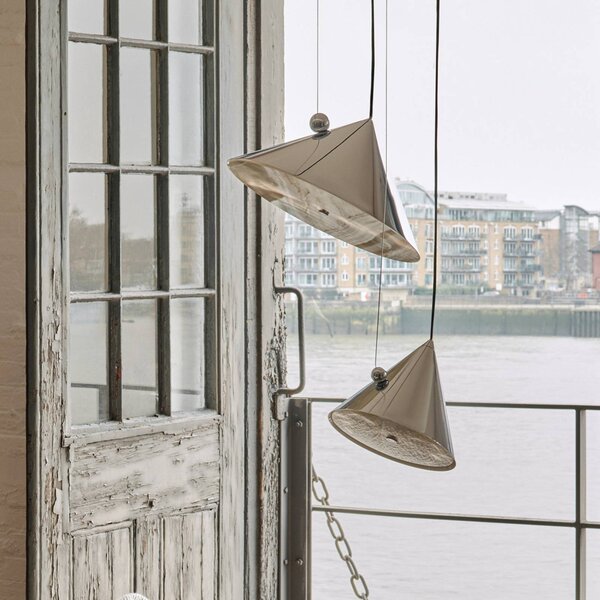Tom Dixon Lampa wisząca Pose, możliwość ściemniania, chromowy / srebrny, salon / jadalnia, metal, design