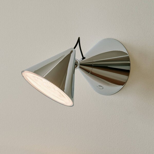 Tom Dixon Kinkiet Pose, możliwość ściemniania, chromowy / srebrny, salon / jadalnia, metal, design