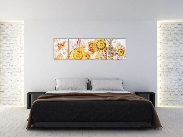 Obraz - Słoneczniki, malarstwo (170x50 cm)