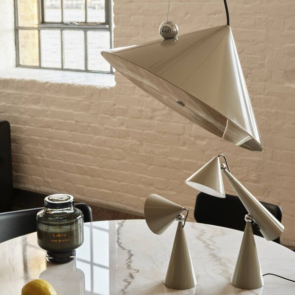 Tom Dixon Lampa wisząca Pose, możliwość ściemniania, aluminiowy / szary / cynkowy, salon / jadalnia, metal, design
