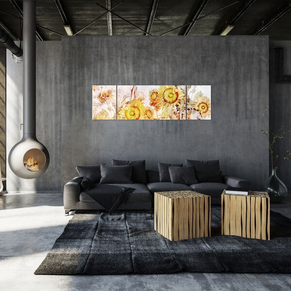 Obraz - Słoneczniki, malarstwo (170x50 cm)