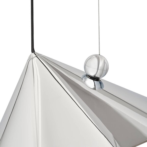 Tom Dixon Lampa wisząca Pose, możliwość ściemniania, chromowy / srebrny, salon / jadalnia, metal, design