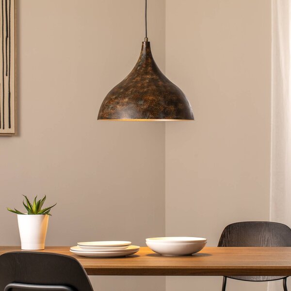 Lampa wisząca Bitlislim Opviq, możliwość ściemniania, brązowy / rdzawy, salon / jadalnia, metal, dworkowy / rustykalny