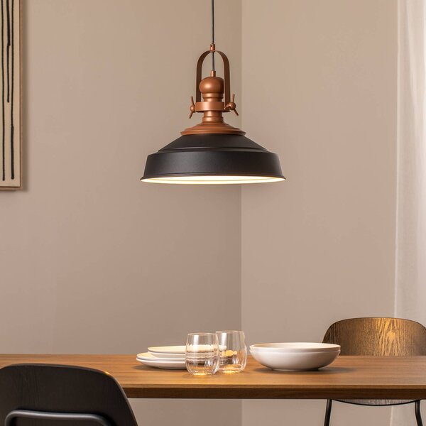 Lampa wisząca Opviq, możliwość ściemniania, czarny, kuchnia, metal, industrialny