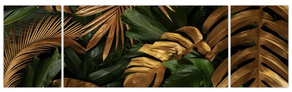 Obraz - Złote liście (170x50 cm)