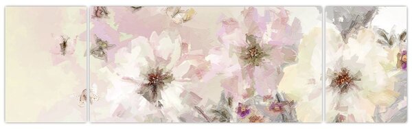 Obraz - Kwiaty malarstwo (170x50 cm)
