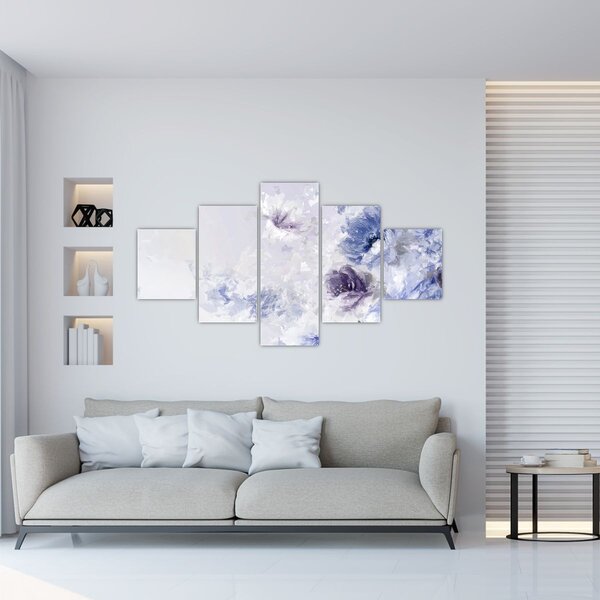 Obraz - Kwiaty, teksturowane malarstwo (125x70 cm)