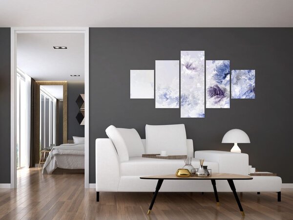 Obraz - Kwiaty, teksturowane malarstwo (125x70 cm)