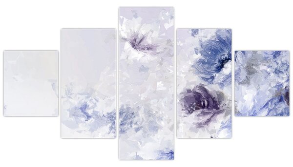 Obraz - Kwiaty, teksturowane malarstwo (125x70 cm)