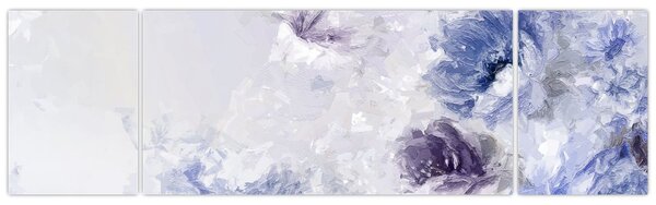 Obraz - Kwiaty, teksturowane malarstwo (170x50 cm)