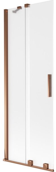 Mexen Velar parawan nawannowy 2-skrzydłowy rozsuwany 70 x 150 cm, szron, różowe złoto - 896-070-000-31-60