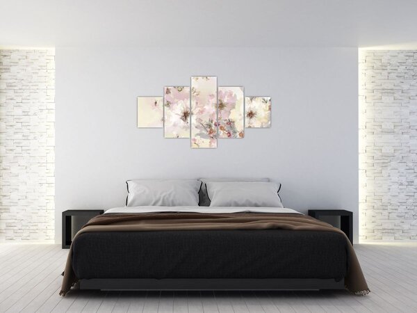 Obraz - Kwiaty malarstwo (125x70 cm)