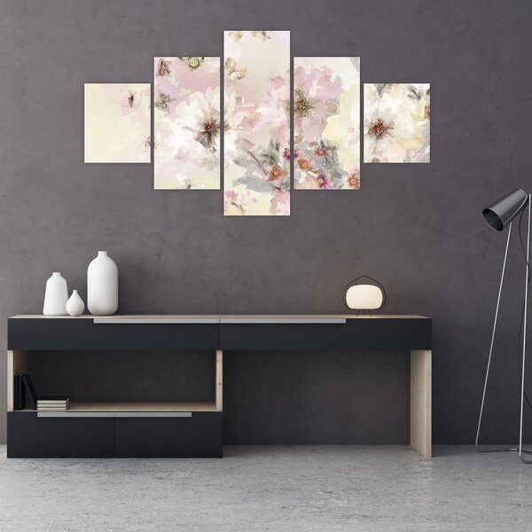 Obraz - Kwiaty malarstwo (125x70 cm)