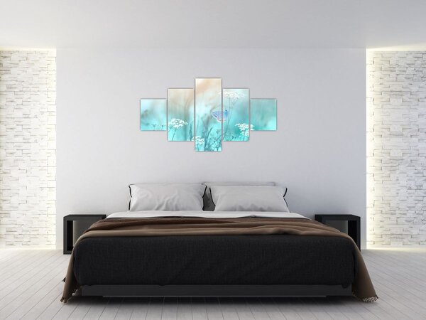 Obraz - Motyl w niebieskim (125x70 cm)