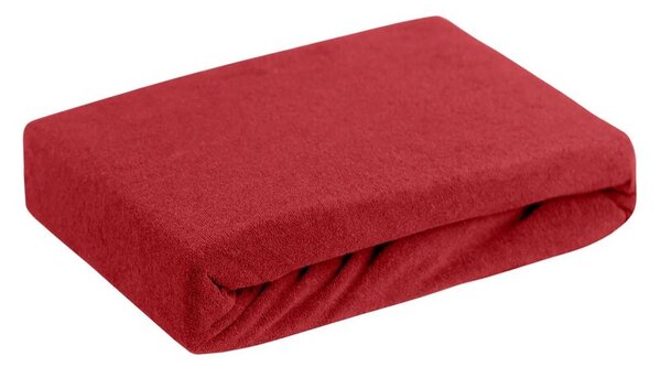 Prześcieradło EUROFIRANY Design 91 Frotte 140 x 200 cm Czerwony