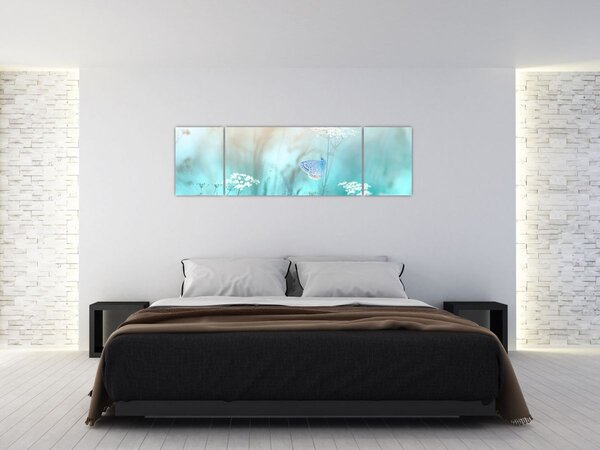 Obraz - Motyl w niebieskim (170x50 cm)