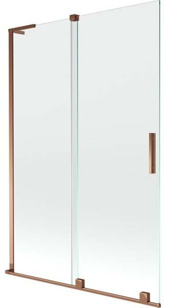 Mexen Velar L parawan nawannowy 2-skrzydłowy rozsuwany 120 x 150 cm, transparent, różowe złoto - 896-120-003-01-60