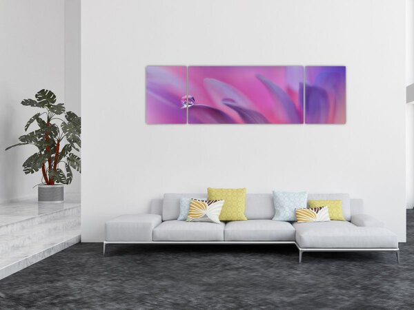 Obraz - Kropla na kwiecie (170x50 cm)