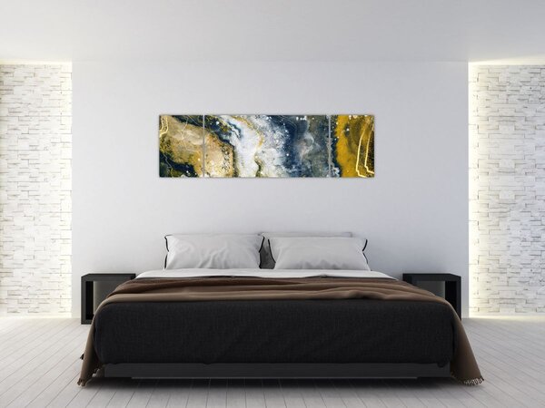 Obraz - Złota abstrakcja (170x50 cm)
