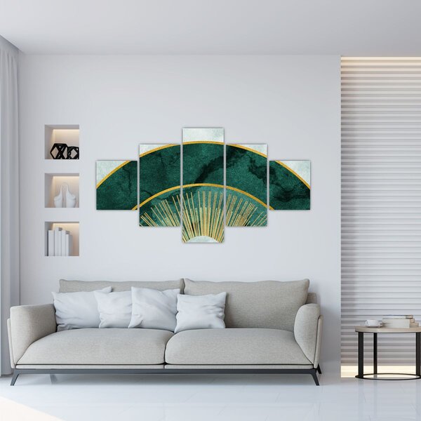 Obraz - Kształty ze złotą teksturą (125x70 cm)