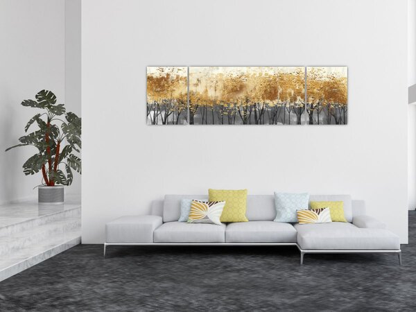 Obraz - Złote drzewa (170x50 cm)