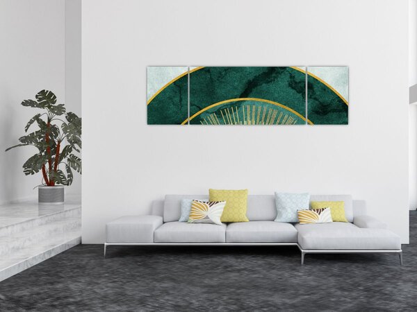 Obraz - Kształty ze złotą teksturą (170x50 cm)