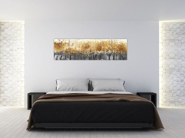 Obraz - Złote drzewa (170x50 cm)