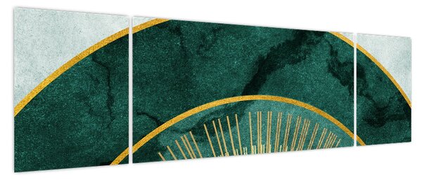 Obraz - Kształty ze złotą teksturą (170x50 cm)