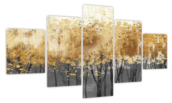 Obraz - Złote drzewa (125x70 cm)