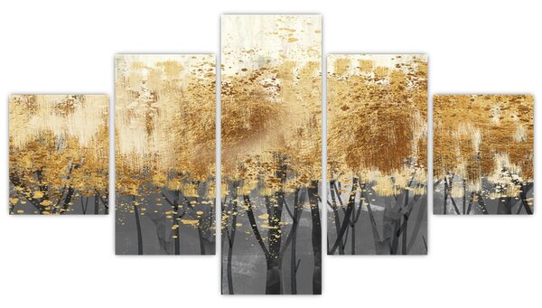 Obraz - Złote drzewa (125x70 cm)