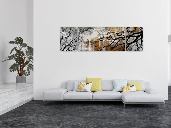 Obraz - Sylwetki drzew (170x50 cm)