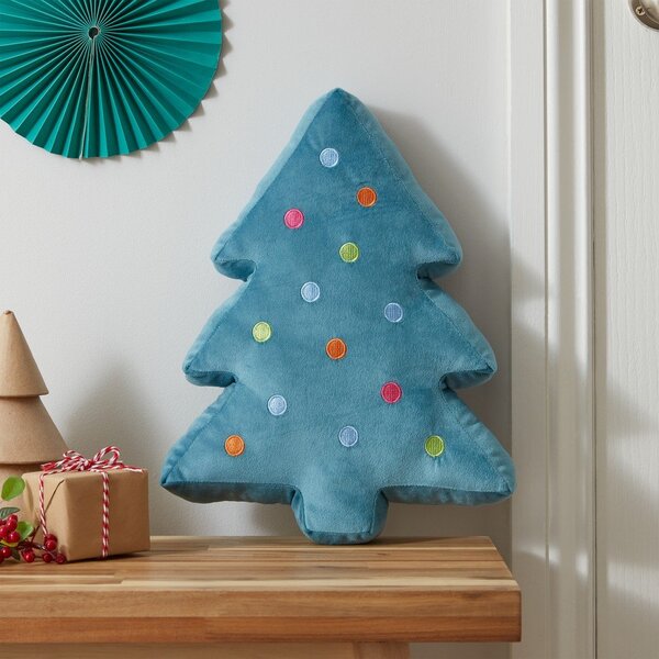 Aksamitna poduszka dekoracyjna ze świątecznym motywem 34x40 cm Christmas Tree – Catherine Lansfield