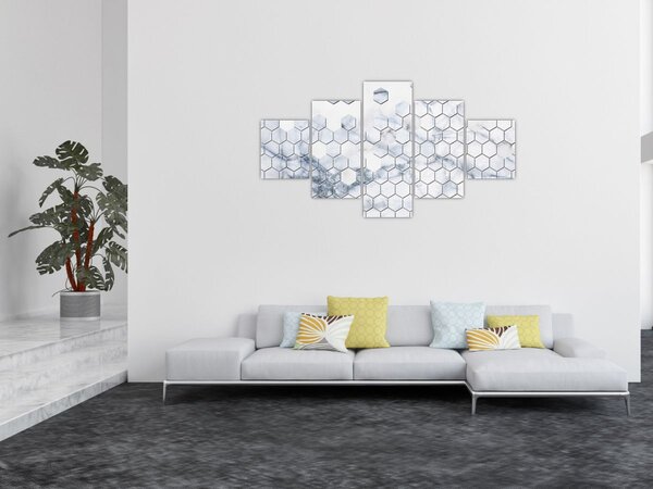 Obraz - Marmurowe sześciokąty (125x70 cm)